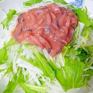大根と水菜の明太塩辛サラダ